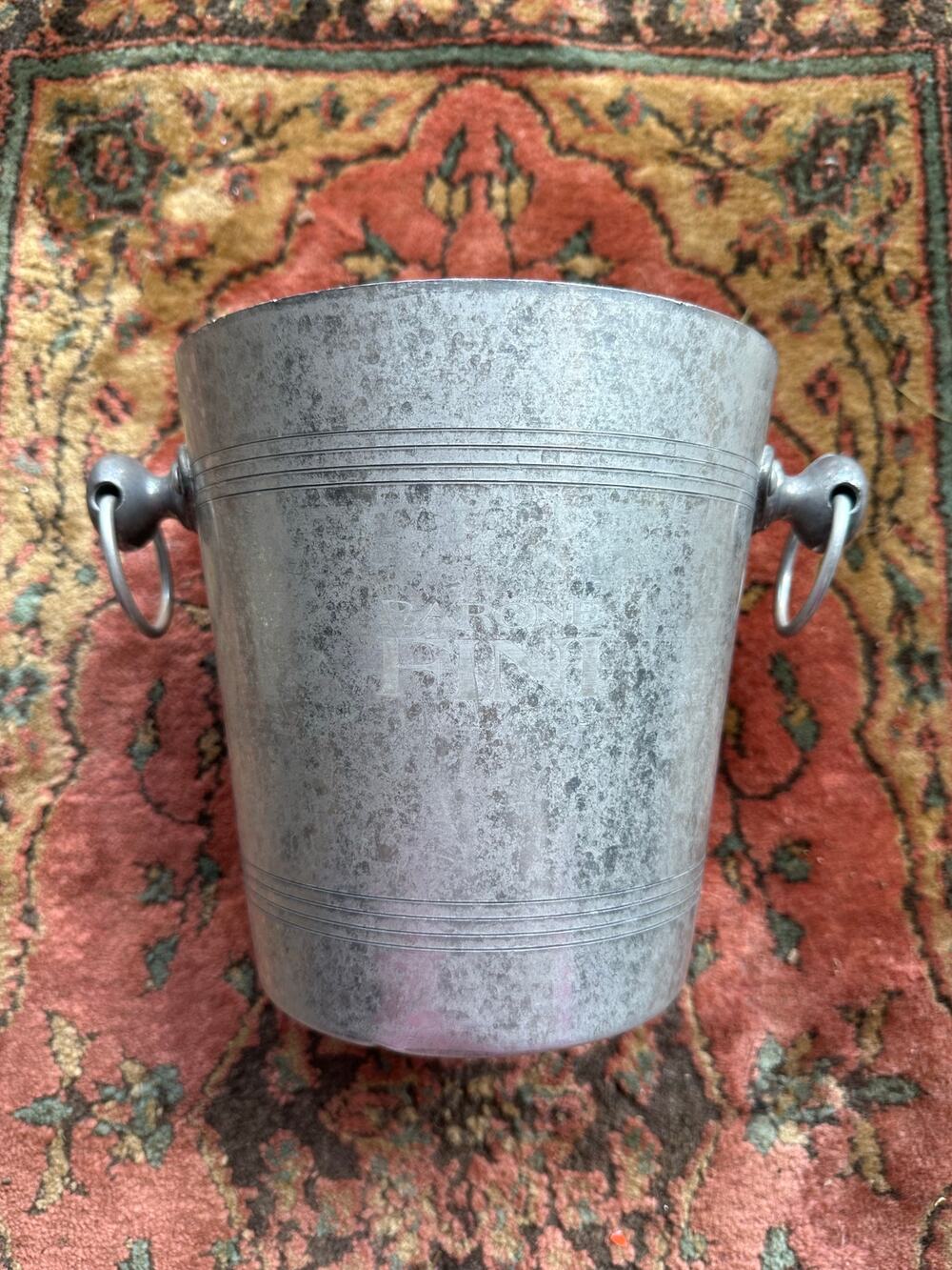 PERONI FINI ITALY Metal Ice Bucket Handles 12 x 7.5 Barware vine cooler